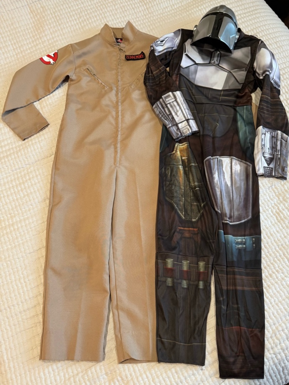 Disney Tan Ghostbuster-Style Kids Costume with Black and Silver Armor Suit